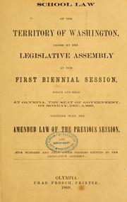 School law of the territory of Washington by Washington (Ter.)