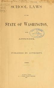 Cover of: School laws of the state of Washington