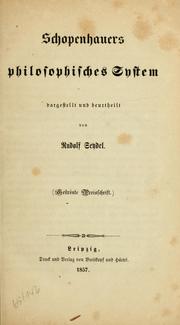 Cover of: Schopenhauers philosophisches System.