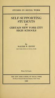 Cover of: Self-supporting students in certain New York city high schools