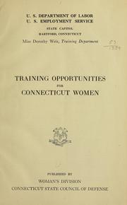 Cover of: Training opportunities for Connecticut women by United States Employment Service