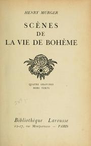 Cover of: Scènes de la vie de Bohème. by Henri Murger