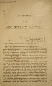 Cover of: Report of the Secretary of War