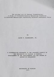 Cover of: The scribal art of textual transmission by Lloyd Francis Klinedinst