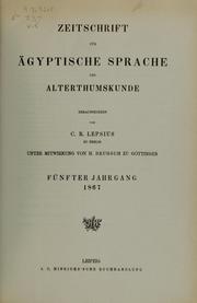 Cover of: Zeitschrift für ägyptische Sprache und Alterthumskunde by Heinrich Karl Brugsch