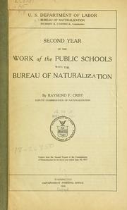 Cover of: Second year of the work of the public schools with the Bureau of naturalization