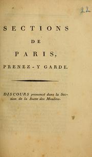 Sections de Paris, prenez-y garde by Jean-François de La Harpe