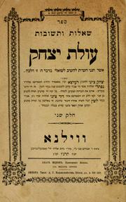 Sefer Sheelot u-teshuvot Olat Yitsa by Isaac Zioni