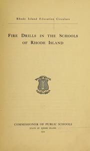 Cover of: Fire drills in the schools of  Rhode Island