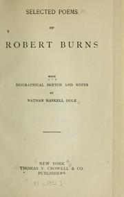 Cover of: Selected poems. by Robert Burns, Robert Burns