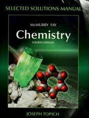 Cover of: Selected solutions manual: Chemistry, fourth edition, McMurry, Fay