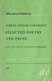 Cover of: Selected poetry and prose by Samuel Taylor Coleridge