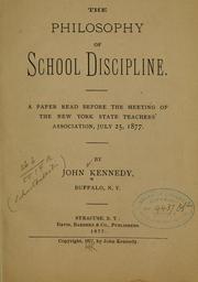 Cover of: The philosophy of school discipline