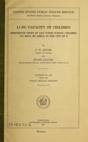 Cover of: Lung capacity of children by Charles Wardell Stiles