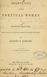 Cover of: Selections from the poetical works of Geoffrey Chaucer