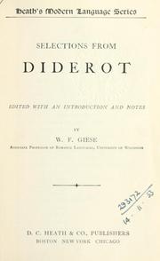 Cover of: Selections from Diderot