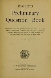Regents preliminary question book by C. W. Bardeen