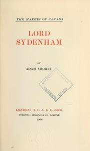 Cover of: Lord Sydenham