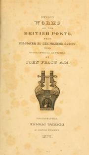 Cover of: Select works of the British poets, in a chronological series from Falconer to Sir Walter Scott with biographical and critical notices