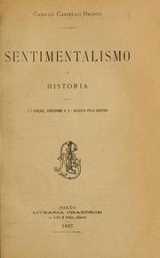 Cover of: Sentimentalismo e historia: 3. ed. conforme à 2. revista pelo auctor