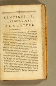 Cover of: Sentinelle, garde à vous!: A J.B. Louvet.
