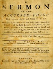 Cover of: A sermon on the accursed thing that hinders success and victory in war by William Vinal