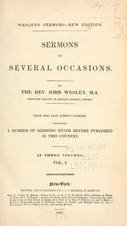 Cover of: Sermons on several occasions. by John Wesley