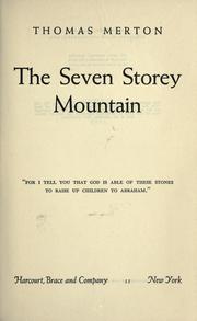 Cover of: The seven storey mountain.