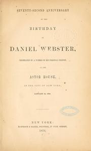 Seventy-second anniversary of the birthday of Daniel Webster