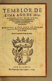 Cover of: Temblor de Lima año de 1609 by Pedro de Oña