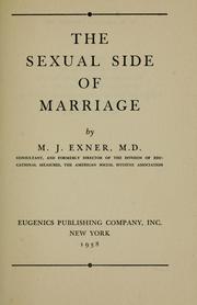 Cover of: The sexual side of marriage
