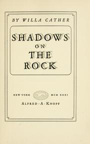 Cover of: Shadows on the rock. by Willa Cather