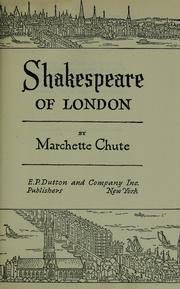 Cover of: Shakespeare of London.