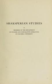 Cover of: Shaksperian studies