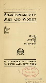 Cover of: Shakespeare's men and women by William Shakespeare