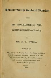 Cover of: Shells from the sands of Bombay: being my recollections and reminiscences, 1860-1875.