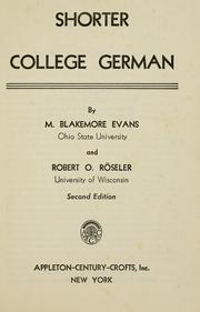 Cover of: Shorter college German