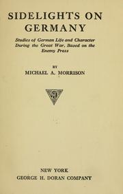 Cover of: Sidelights on Germany by Morrison, Michael A.