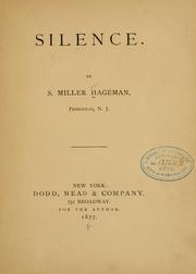 Cover of: Silence. | S. Miller Hageman