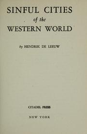 Cover of: Sinful cities of the western world