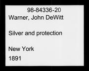 Cover of: Silver and protection by John DeWitt Warner