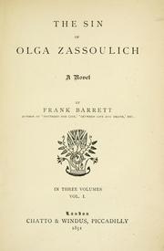 Cover of: The sin of Olga Zassoulich, a novel. | Barrett, Frank