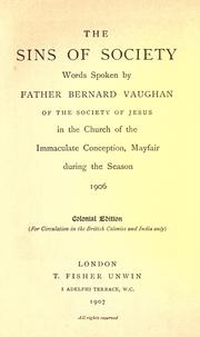 The sins of society by Vaughan, Bernard