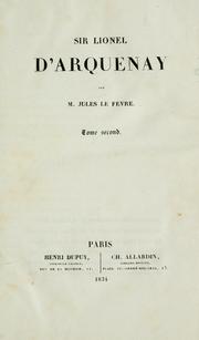 Cover of: Sir Lionel d'Arquenay