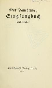 Cover of: Singsangbuch by Dauthendey, Max