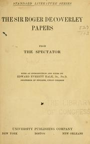 Cover of: The Sir Roger de Coverley papers, from the Spectator