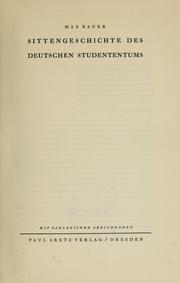 Cover of: Sittengeschichte des deutschen Studententums