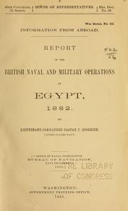 Cover of: Report of the British naval and military operations in Egypt, 1882. by Caspar F. Goodrich