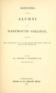 Cover of: Sketches of the alumni of Dartmouth college by Chapman, George T.