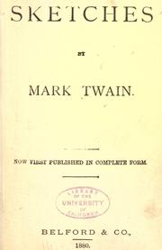 Cover of: Sketches by Mark Twain
